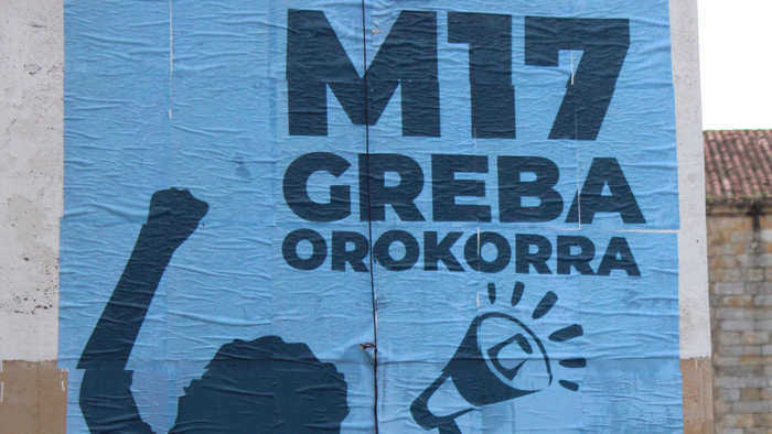 Goizetik arratsaldera arteko protesta ekintzak Ermuan, martxoaren 17ko greba egunean