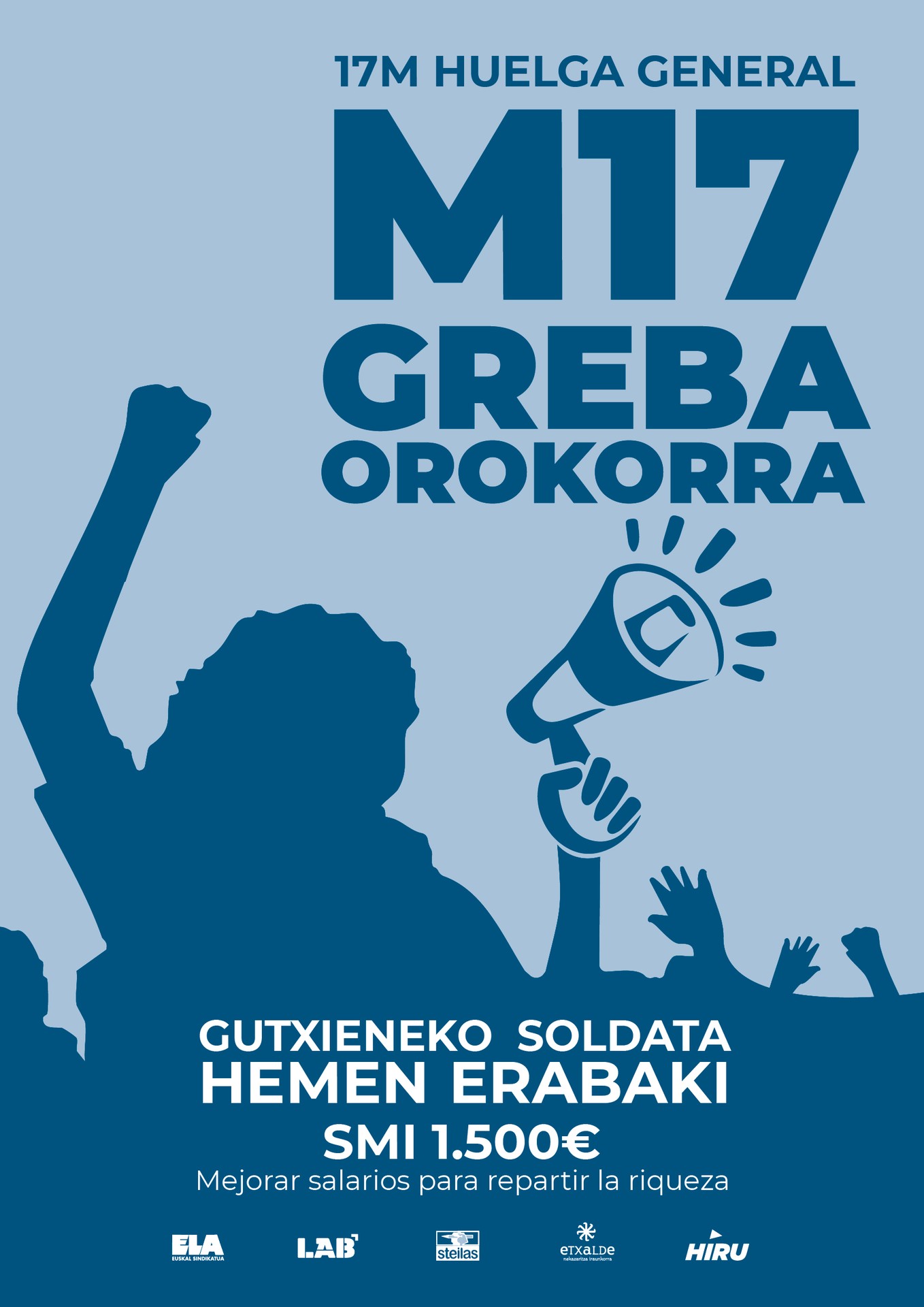 Martxoaren 17ko greba orokorrari begira, herri batzordea eratzeko deia egin dute sindikatuek