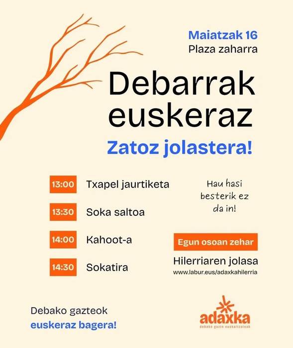 Debarrak euskeraz. Zatoz jolastera!