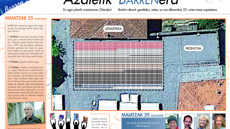 Azaletik BARRENera, ez egin planik maiatzaren 25erako
