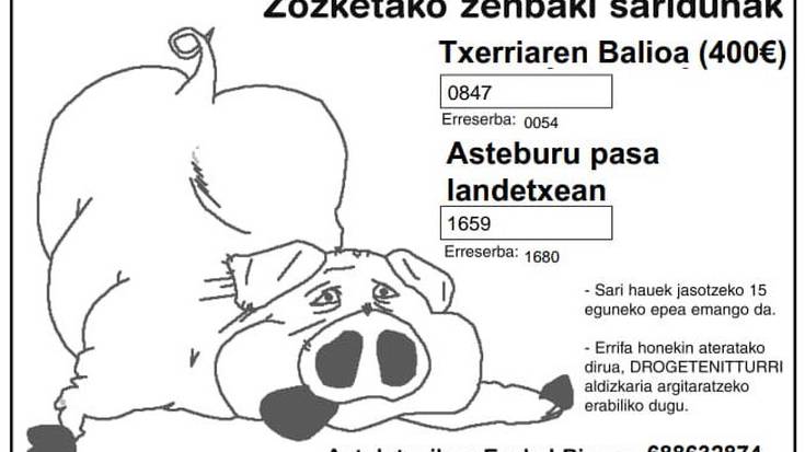 San Martin azokako txerriaren errifaren zenbaki sarituak