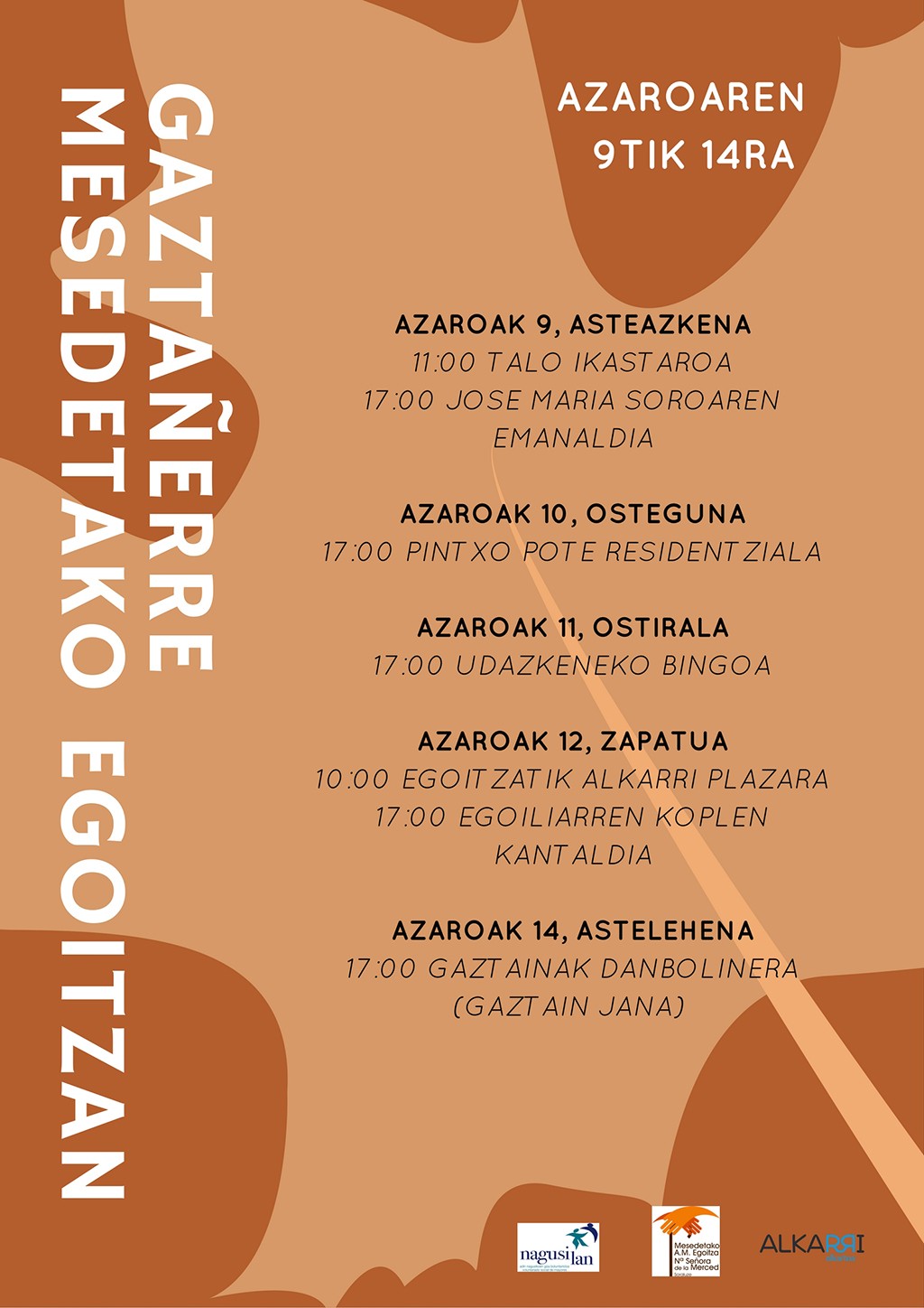 Gaztañerreko egitaraua Mesedetako egoitzan.