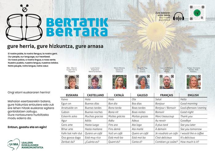 Uda honetan ere 'Bertatik bertara' kanpaina abiatu du UEMAk, bisitariei eta zerbitzu sektoreko eragileei euskararen garrantzia ikusarazteko