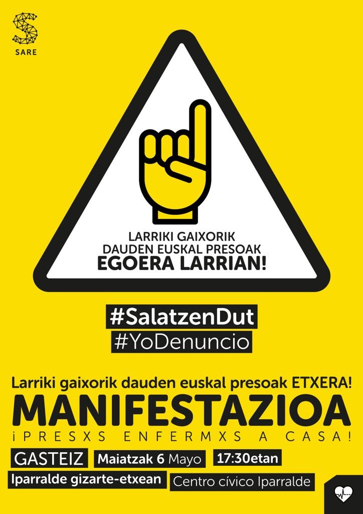 Gaixo dauden presoen aldeko manifestaziorako autobusa