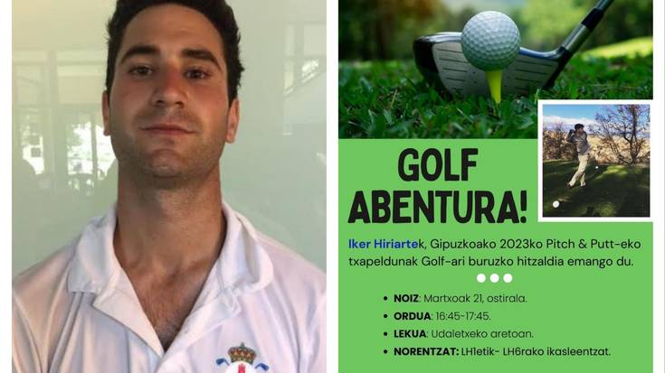 Golfari buruzko hitzaldia emango du Iker Hiriartek Mendaron