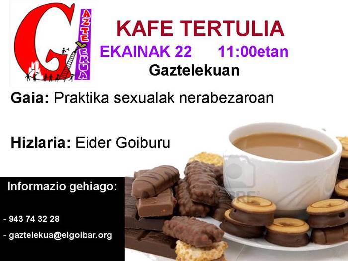 'Praktika sexualak nerabezaroan', Gaztelekuak antolatu duen kafe tertulian eztabaidagai