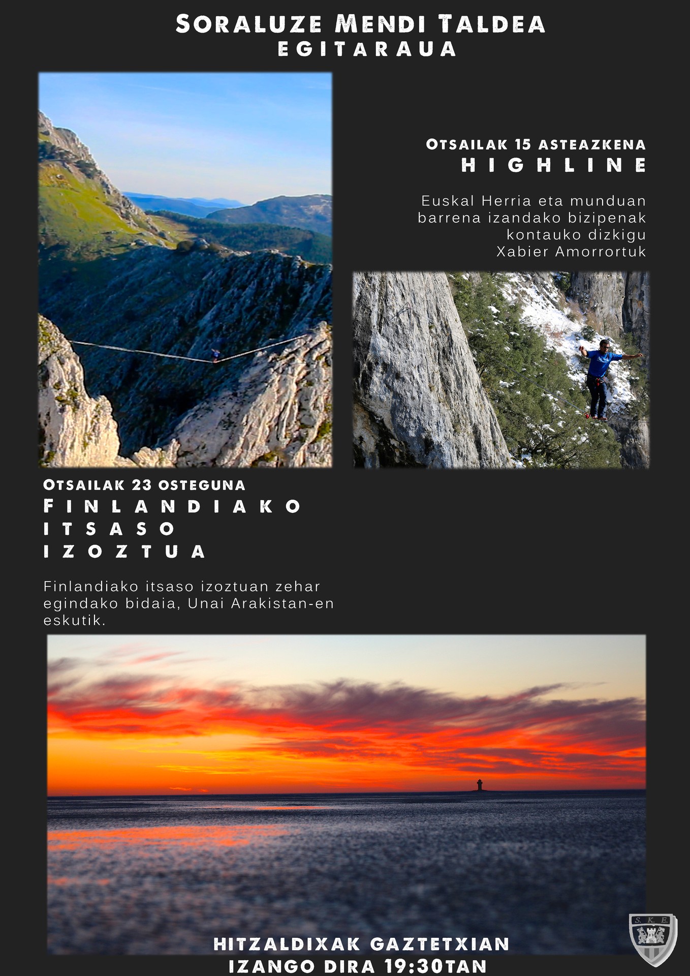 Otsailean hitzaldiak: highline eta itsaso izoztua