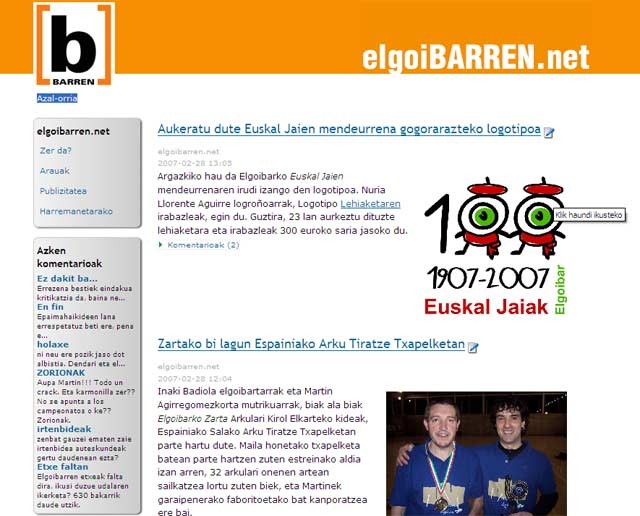 GOGOETA: Informazioa eta irakurleon parte hartzea, elgoiBARREN.net-en bi helburu nagusiak