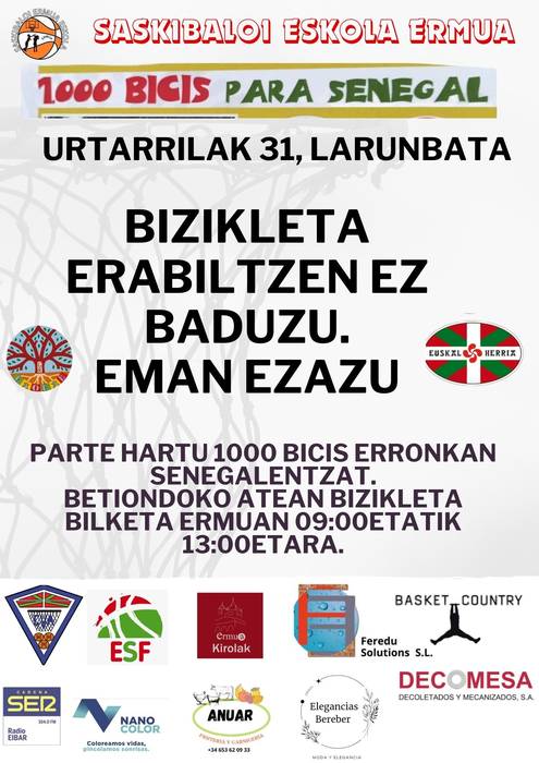 "HEZKUNTZA-BARRRA 1000 BIZIKLETA SENEGALERAKO"