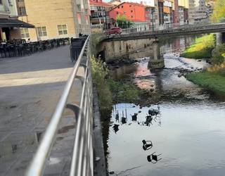 Ibaiko paisaiaren parte bihurtu dira terrazetako mahaiak eta aulkiak