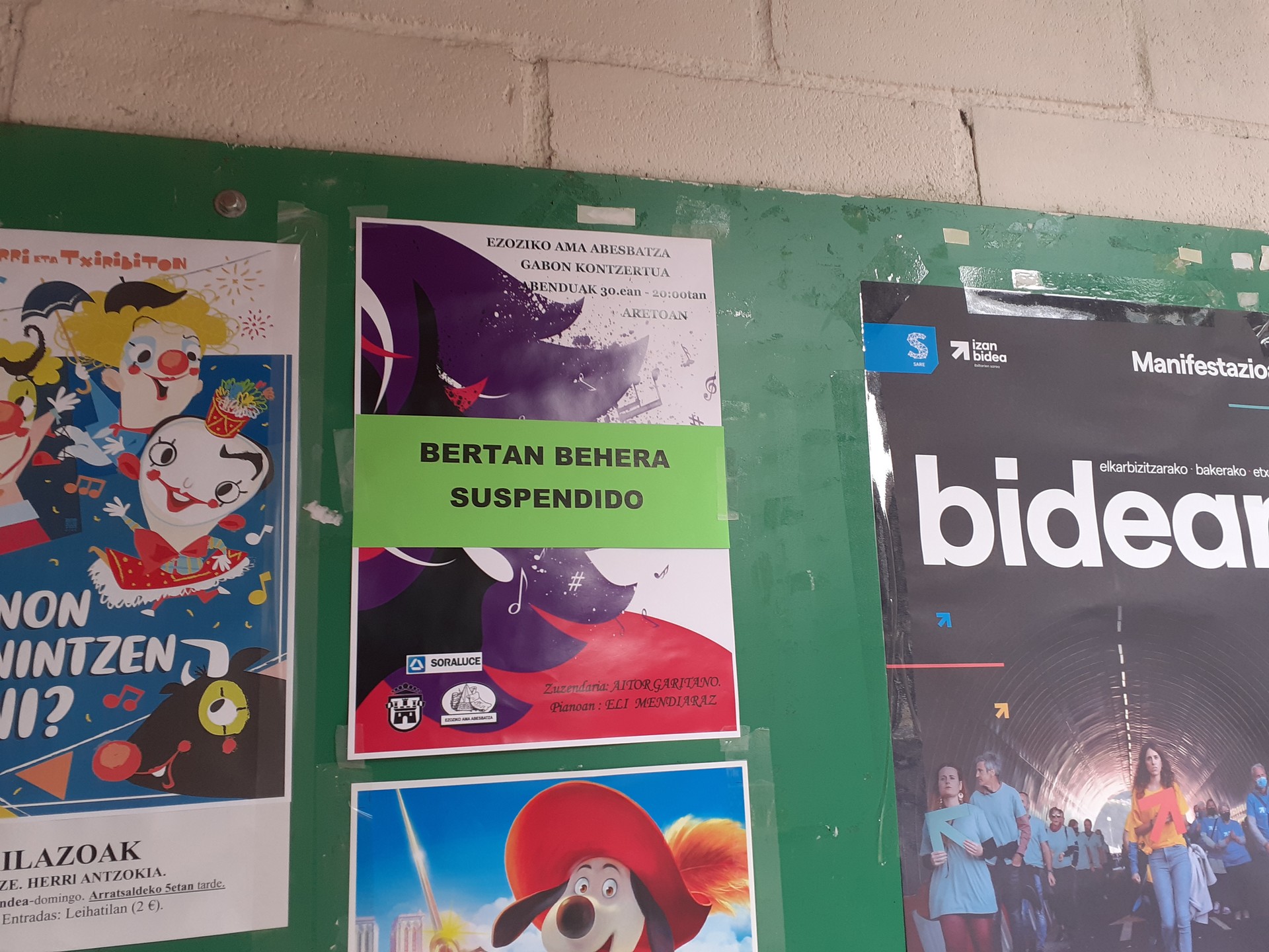 Bertan behera geratu da abesbatzaren kontzertua