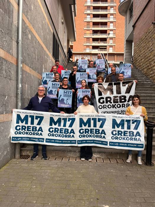 Martxoaren 17ko greba orokorrean parte hartzera deitu dituzte herritarrak