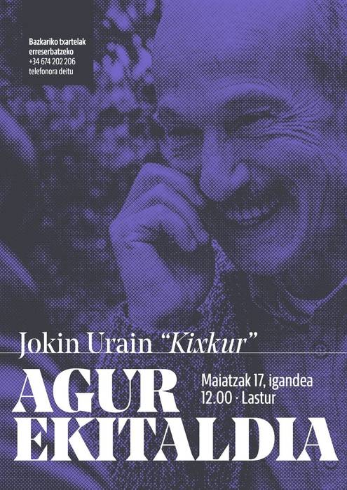 Agur ekitaldia Jokin Urain 'Kixkur' idazle eta preso ohiari