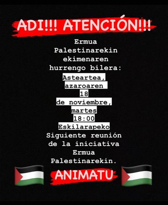Ermua Palestinarekin ekimenaren bilera