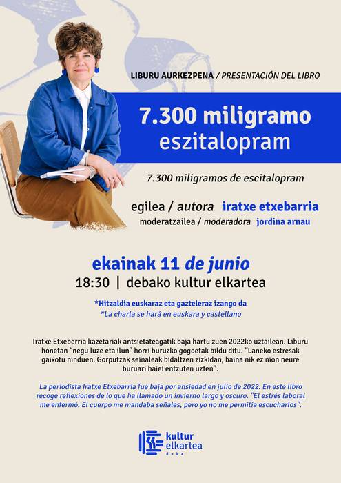 '7.300 miligramo eszitalopram' liburuaren aurkezpena