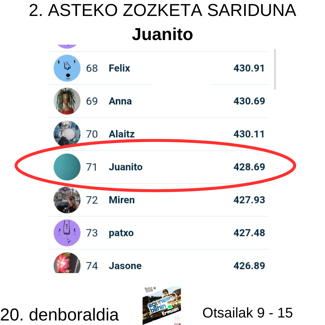 Egunean Behin (20) Ermuan:  2. astea