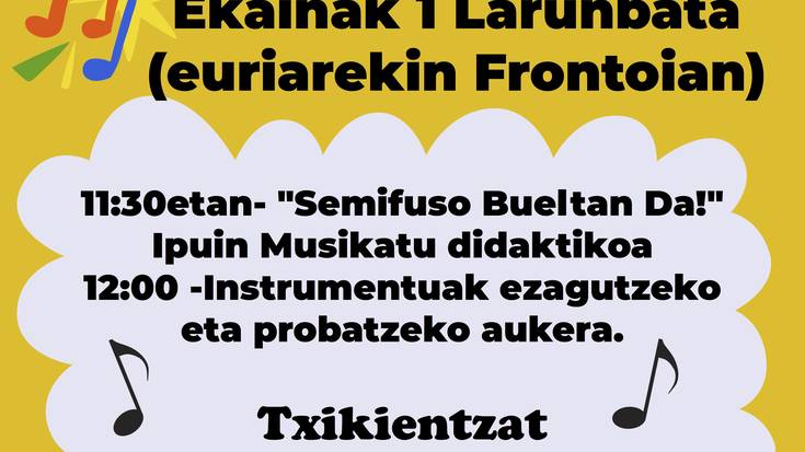 Musika Eskola: ate irekiak (Euriagatik Frontoian)