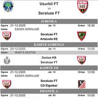 Sora, asteburuko partidak