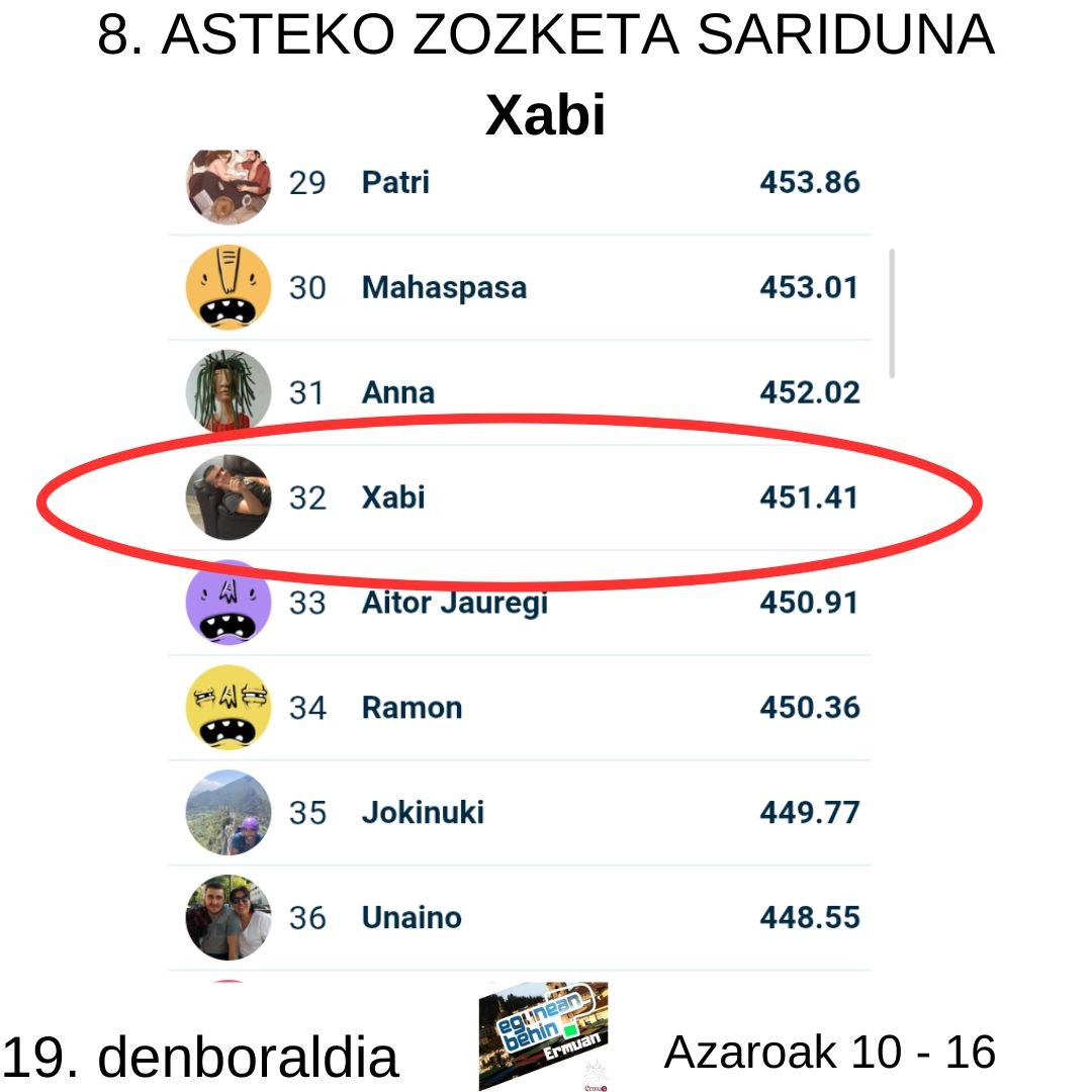 Egunean Behin (19) Ermuan: 8. astea