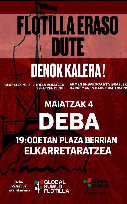 Elkarretaratzea: 'Flotilla eraso dute. Denok kalera!'